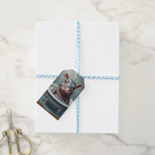 Dierenvriendjes tijdens badtijd in bad cadeaulabel