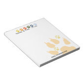 Dierenzorg voor meerkleurige poten notitieblok (Schuin)