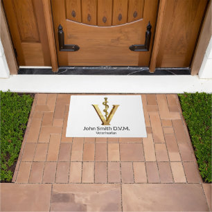 Diergeneeskunde Dierenarts Asclepius Elegant Gold Deurmat