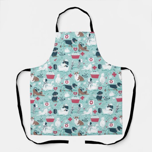 Diergeneeskunde, honden en katten vrienden schort (Voorkant)