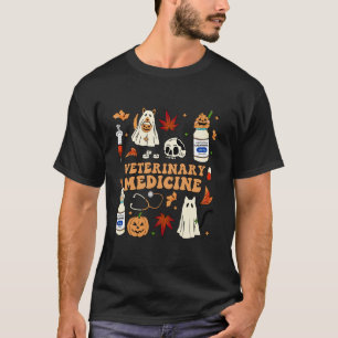 Diergeneeskunde Vet Tech Herfst Herfst Spooky Ha T-shirt