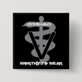 Diergeneeskundige Gecertificeerde badpas - Draag Vierkante Button 5,1 Cm