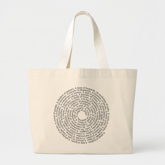 Diergroepnamen Grote Tote Bag (Voorkant)