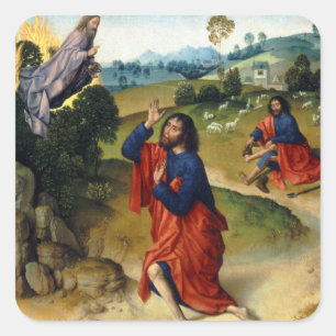 Dierick Bouts the Elder Moses and the Burning Stru Vierkante Sticker