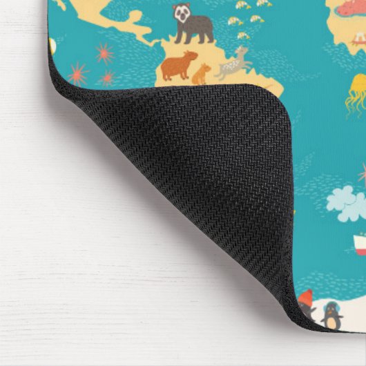 dierkaart van de wereld voor kinderen muismat (Hoek)