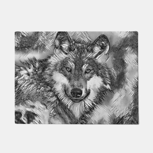 DierKunstZW_Wolf_001 Deurmat (Voorkant)