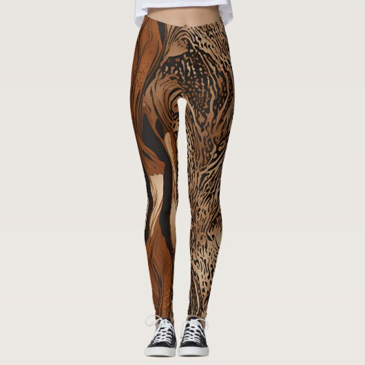 Dierlijk Abstract patroonontwerp 4 Leggings (Voorkant)