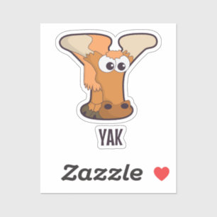 Dierlijk alfabet letter - Y (jak) Sticker