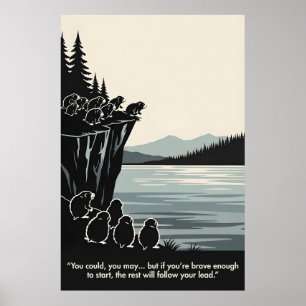 Dierlijk grappige motivatie poster