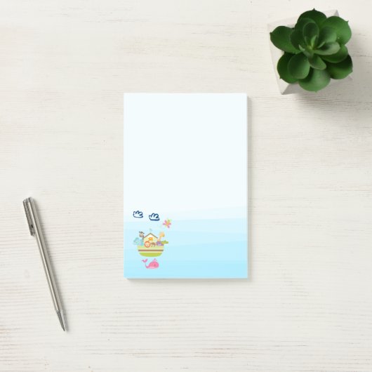 Dierlijk kruk met een vlinder en walvis post-it® notes (Kantoor)