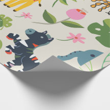 Dierlijk Oerwoud pastel bladpatroon