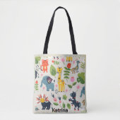 Dierlijk Oerwoud pastelblad gepersonaliseerd patro Draagtas (Voorkant)