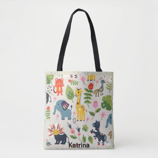 Dierlijk Oerwoud pastelblad gepersonaliseerd patro Draagtas (Voorkant)