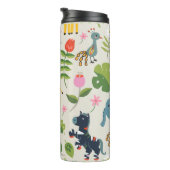 Dierlijk Oerwoud pastelblad gepersonaliseerd patro Thermosbeker (Geroteerd rechts)