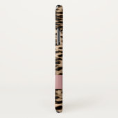 Dierlijk patroon, bruin, roze, monogram Case-Mate iPhone case (Achterkant / rechts)