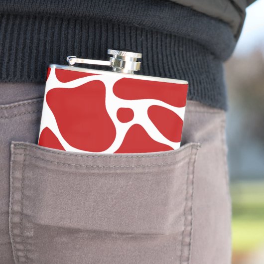 Dierlijk patroon van rode en witte giraf heupfles (Voorbeeld)