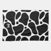 Dierlijk patroon van zwarte en witte giraf theedoek (Horizontaal)