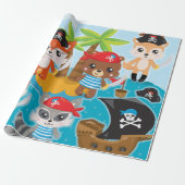 Dierlijk piraat inpakpapier (Uitgerold)