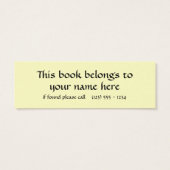  dierlijk, Victoriaans keukenboek met verkuistertj Mini Visitekaartjes (Achterkant)