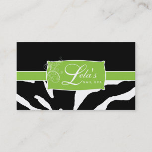 Dierlijk Visitekaartje Zebra Nail Salon Swirl Limo