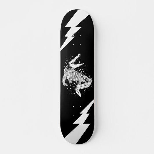 Dierlijk wit silhouet - krokodil skateboard (Voorkant)