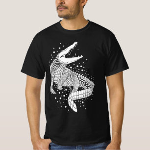 Dierlijk wit silhouet - krokodil t-shirt