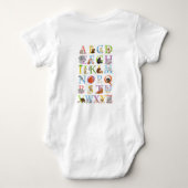 Dierlijke ABC-baby-carrosserie (blauwe versie) Romper (Achterkant)