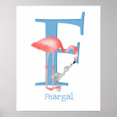 Dierlijke ABC F is voor flamingo print (Voorkant)