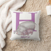 Dierlijke ABC H is bestemd voor hippo-kussen Kussen (Deken)