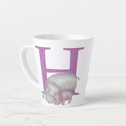 Dierlijke ABC H is bestemd voor hippo latte mok (Linkerhoek)