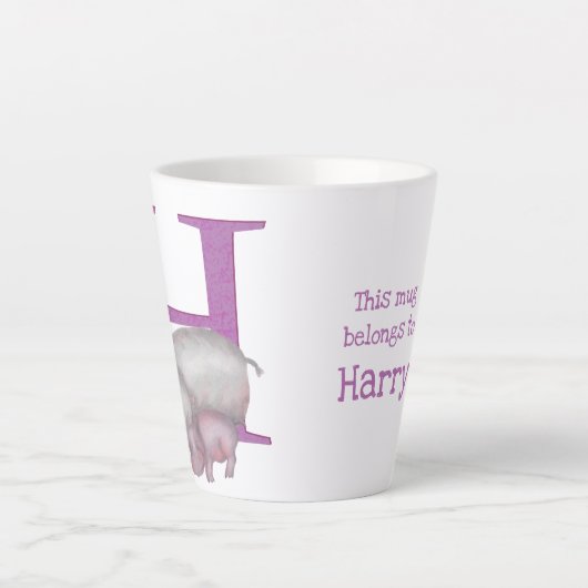Dierlijke ABC H is bestemd voor hippo latte mok (Voorkant)
