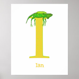 Dierlijke ABC I is bestemd voor de leguaandruk Poster