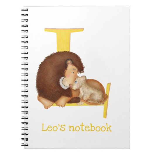 Dierlijke ABC L is voor leeuwennotitieboek Notitieboek (Voorkant)