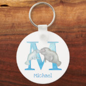 Dierlijke ABC M is bestemd voor de manatesleutel r Sleutelhanger (Voorkant)
