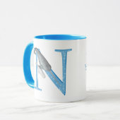 Dierlijke ABC N is bestemd voor narwaliteit mok (Voorkant links)