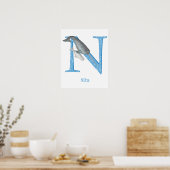 Dierlijke ABC N is bestemd voor verhalingsdruk Poster (Keuken)
