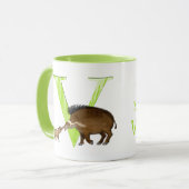 Dierlijke ABC V is bestemd voor de mok van varken (Voorkant links)