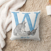 Dierlijke ABC W is voor wolvenkussen Kussen (Deken)