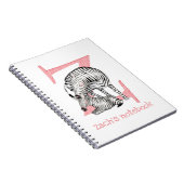 Dierlijke ABC Z is voor zebra notitieboek (Rechterzijde)