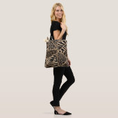Dierlijke afdruk - Luipaard en Zebra - pastelgoud Draagtas (Op model)