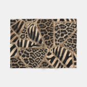 Dierlijke afdruk - Luipaard en Zebra - pastelgoud Fleece Deken (Voorkant (Horizontaal))