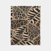 Dierlijke afdruk - Luipaard en Zebra - pastelgoud Fleece Deken (Voorkant)