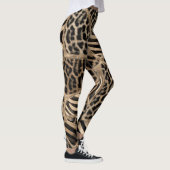 Dierlijke afdruk - Luipaard en Zebra - pastelgoud Leggings (Rechts)