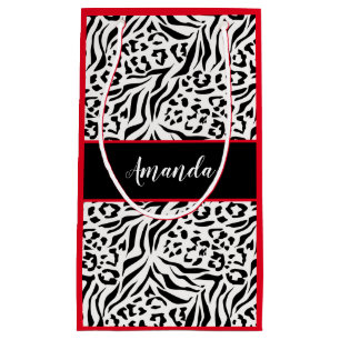 Dierlijke afdruk, luipaard, tijger, zwart, wit, hu klein cadeauzakje