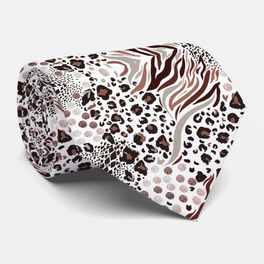 Dierlijke afdrukken stropdas (Opgerold)