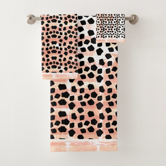 Dierlijke afdrukken Zwart en Roze Bad Handdoek (Insitu)