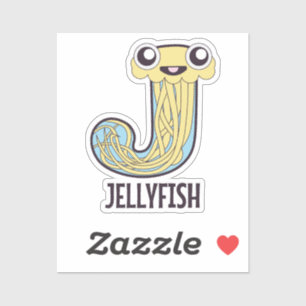 Dierlijke alfabet letter - J (kwal) Sticker