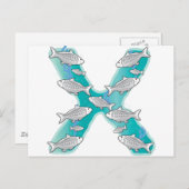 Dierlijke alfabet-röntgenvis briefkaart (Voorkant / Achterkant)