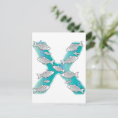 Dierlijke alfabet-röntgenvis briefkaart (Staand voorkant)