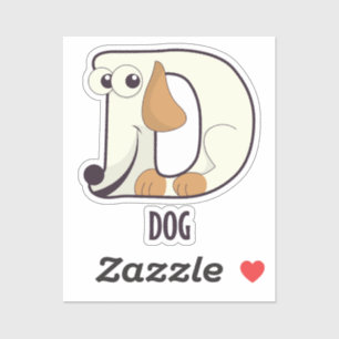 Dierlijke alfabetletter - D Sticker